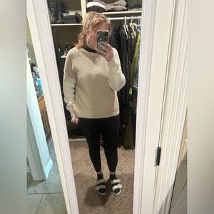 American Eagle Outfitters Cream Crew Neck Sweater
